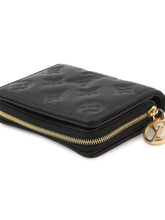 Louis Vuitton Bifold Wallet Lamb Leather Monogram Pattern Noir Black - Picture 2 of 10